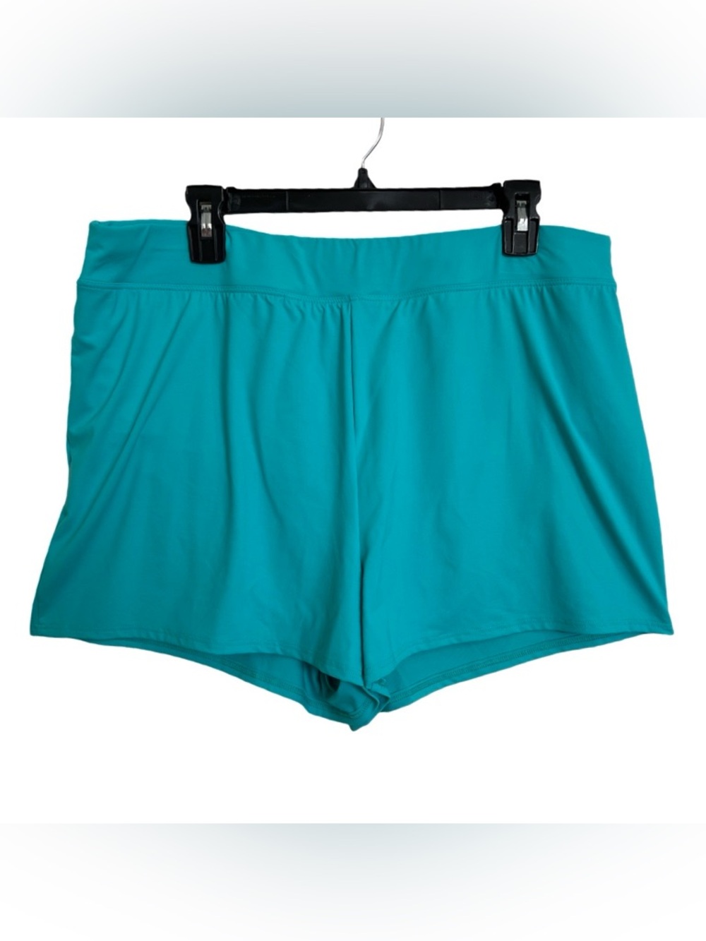 Ladies Womens Lands End Aqua Capri 3 inch Swim Shorts with bikini liner SZ 16
